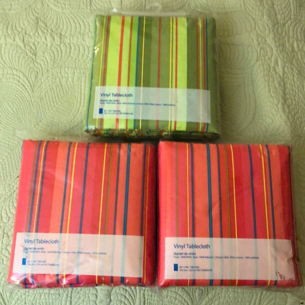 Lot of Three Vinyl Table Cloths.